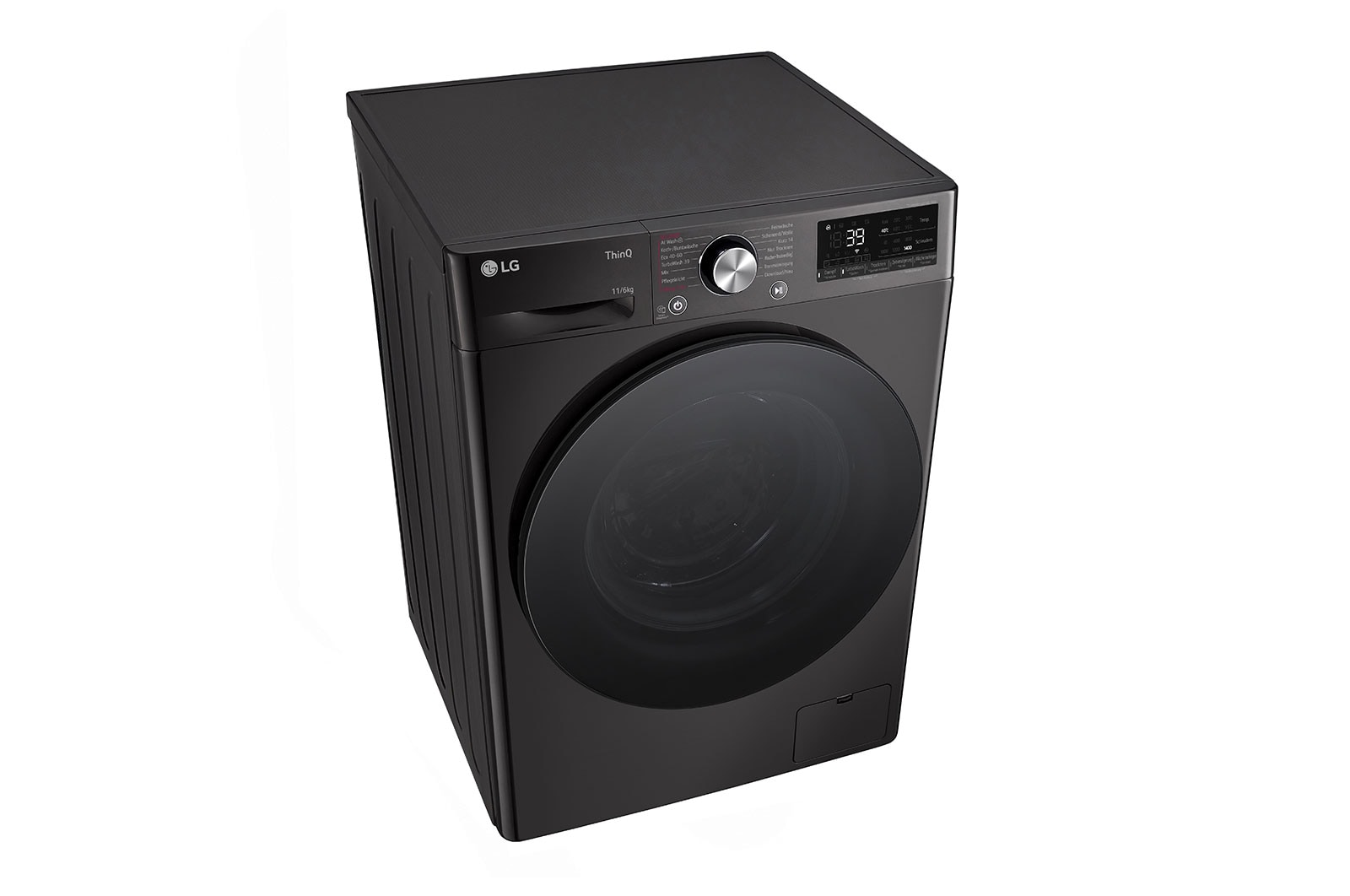 LG Waschtrockner mit 1.400 U./Min. | EEK D/A | 11 kg Waschen | 6 kg Trocknen | Schwarz mit schwarzem Bullaugenring | W4WR70E6YB, W4WR70E6YB