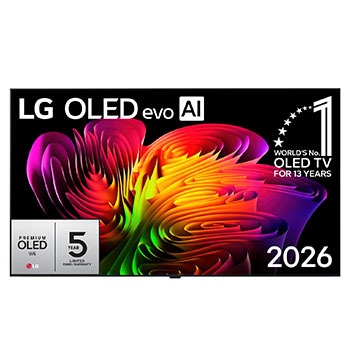 Vorderansicht von 77" Wallpaper TV LG OLED evo AI W6 True Wireless 4K Smart TV 2026 OLED77W69LA
