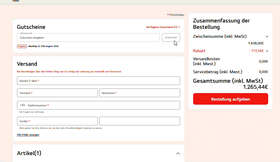 How to apply coupon- Step 3