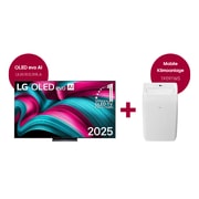 Vorderansicht von 83 Zoll LG OLED evo AI C5 4K Smart TV + Mobiles Klimagerät inkl. Fensterabdichtung OLED83C59LA.TF09001