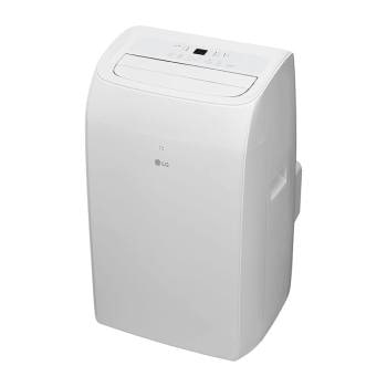 Oberer Luftauslass offen mit Luftauslassöffnungen an der tragbaren LG 9.000 BTU Klimaanlage P9NC09PSAB1