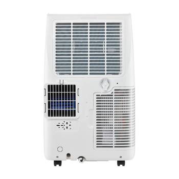 Rear panel ventilation and components of LG 9,000 BTU portable air conditioner P9NC09TSED0