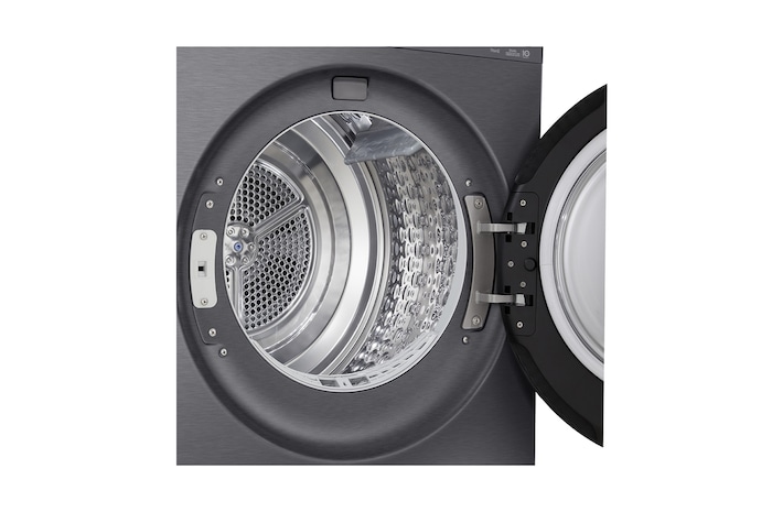 LG Trockner Schwarz (EEK B, 9 kg) mit AI Dry, Dual Inverter Wärmepumpentechnologie & selbstreinigendem Kondensator I RT90X7B, RT90X7B