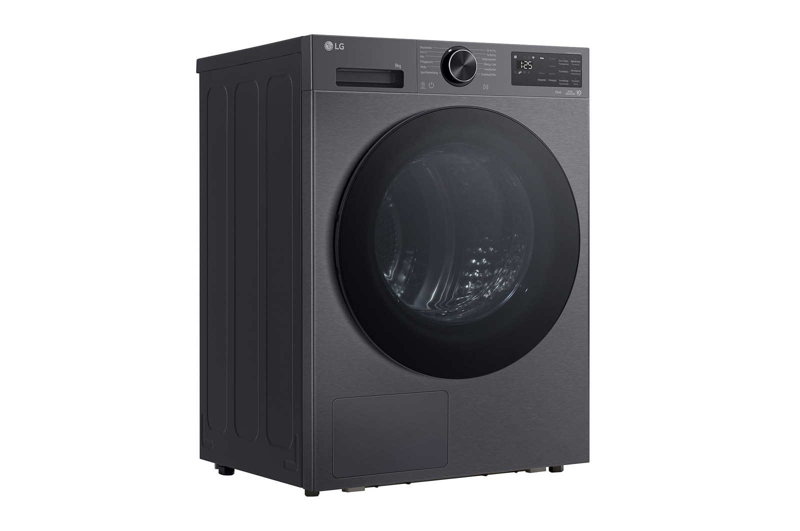 LG Trockner Schwarz (EEK B, 9 kg) mit AI Dry, Dual Inverter Wärmepumpentechnologie & selbstreinigendem Kondensator I RT90X7B, RT90X7B
