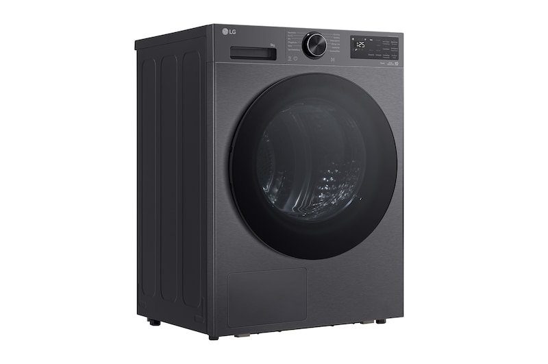 LG Trockner Schwarz (EEK B, 9 kg) mit AI Dry, Dual Inverter Wärmepumpentechnologie & selbstreinigendem Kondensator I RT90X7B, RT90X7B