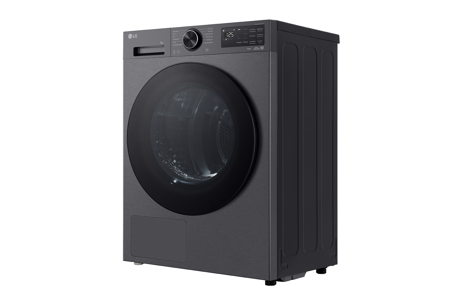 LG Trockner Schwarz (EEK B, 9 kg) mit AI Dry, Dual Inverter Wärmepumpentechnologie & selbstreinigendem Kondensator I RT90X7B, RT90X7B