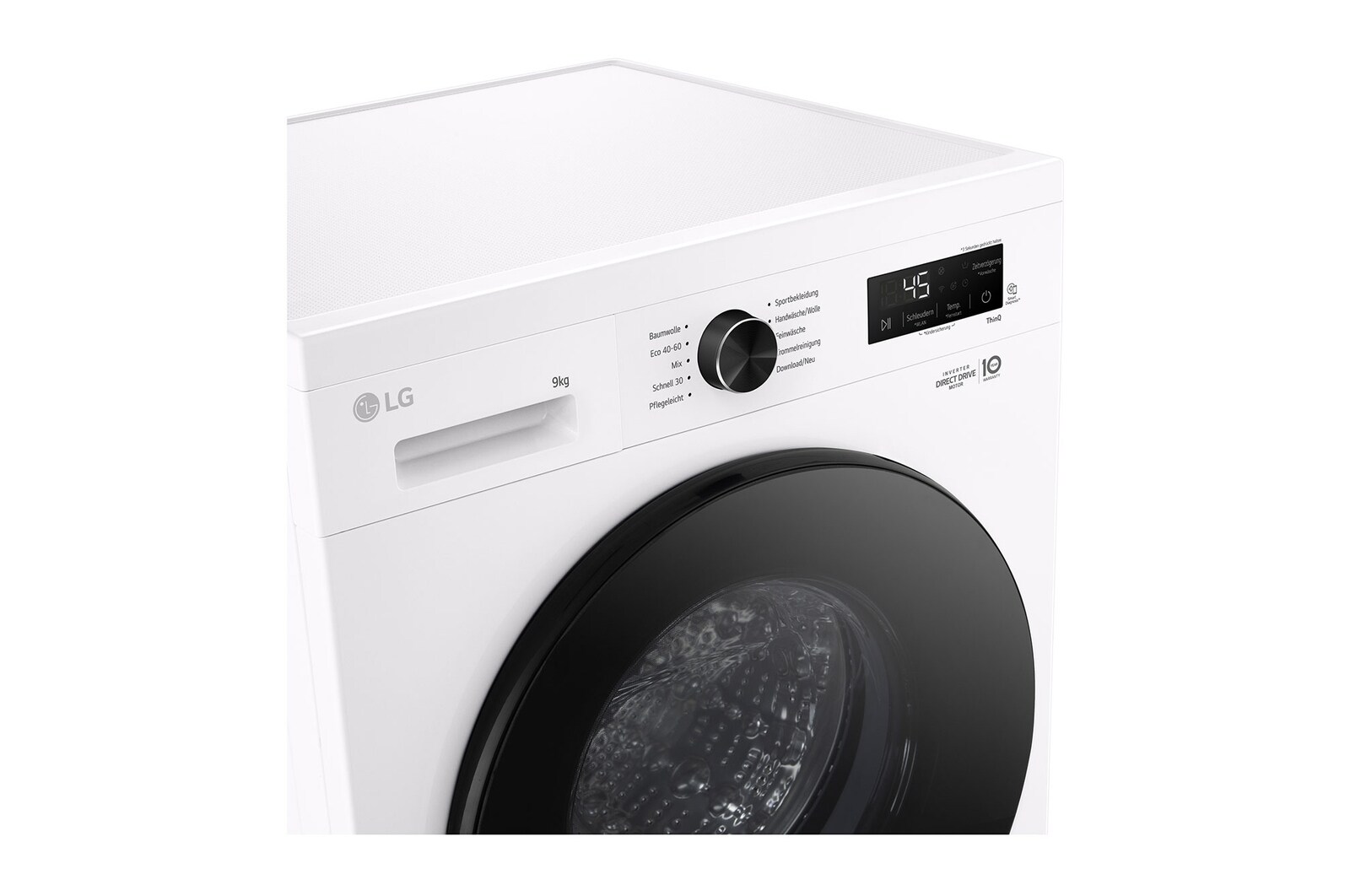 LG Waschmaschine Essence White (A, 9 kg, 1.350 U./Min.) Unterbaufähig mit Steam & Inverter Direct Drive® | LG F4WB309Y, F4WB309Y