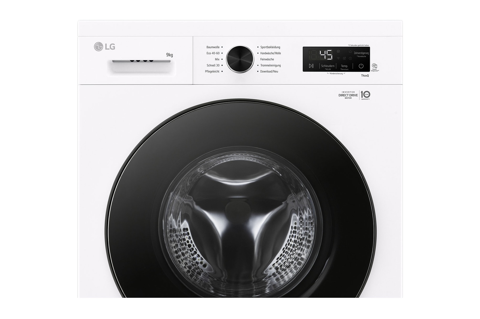 LG Waschmaschine Essence White (A, 9 kg, 1.350 U./Min.) Unterbaufähig mit Steam & Inverter Direct Drive® | LG F4WB309Y, F4WB309Y
