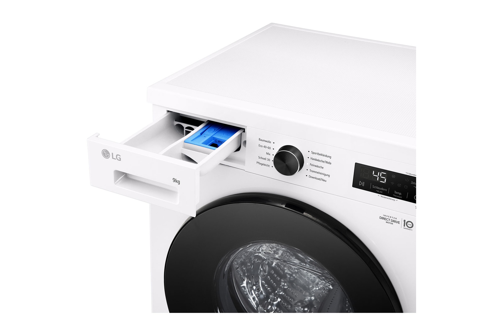 LG Waschmaschine Essence White (A, 9 kg, 1.350 U./Min.) Unterbaufähig mit Steam & Inverter Direct Drive® | LG F4WB309Y, F4WB309Y