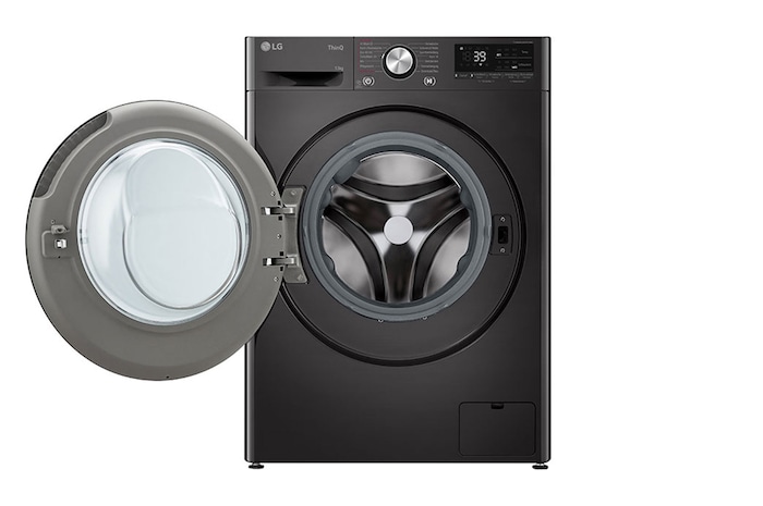 LG Waschmaschine Schwarz (A-20%*, 13 kg, 1.360 U./Min.) mit AI DD® & TurboWash®360° | F4WR703YB, F4WR703YB