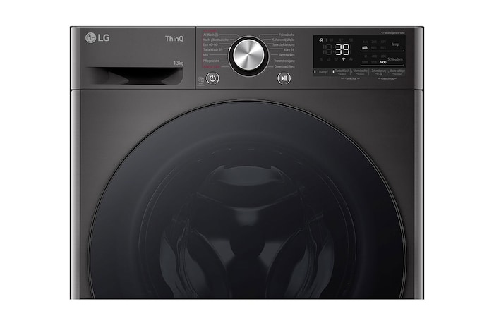 LG Waschmaschine Schwarz (A-20%*, 13 kg, 1.360 U./Min.) mit AI DD® & TurboWash®360° | F4WR703YB, F4WR703YB