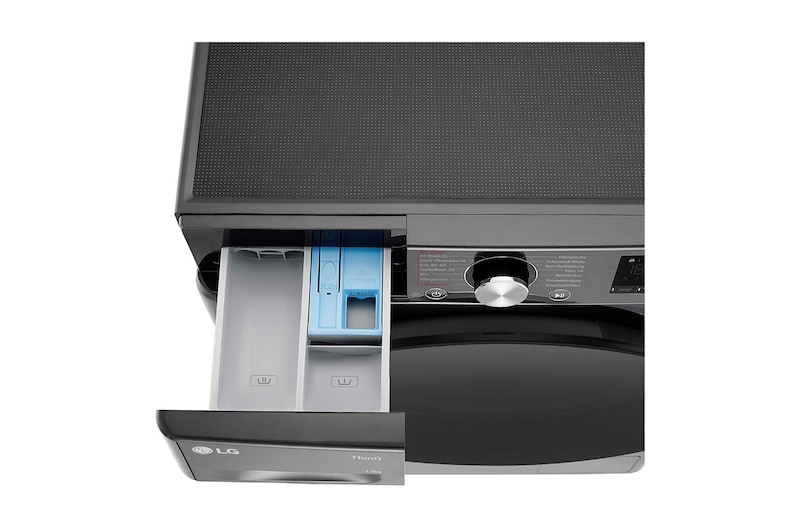 LG Waschmaschine Schwarz (A-20%*, 13 kg, 1.360 U./Min.) mit AI DD® & TurboWash®360° | F4WR703YB, F4WR703YB
