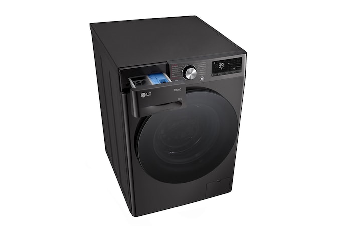 LG Waschmaschine Schwarz (A-20%*, 13 kg, 1.360 U./Min.) mit AI DD® & TurboWash®360° | F4WR703YB, F4WR703YB