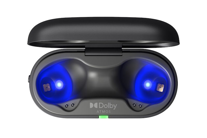 Top view of the charging case when opened