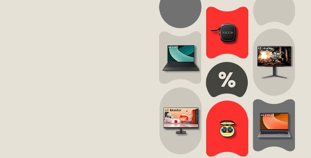 Save up to 50%* on <br> select earbuds <br> and speaker