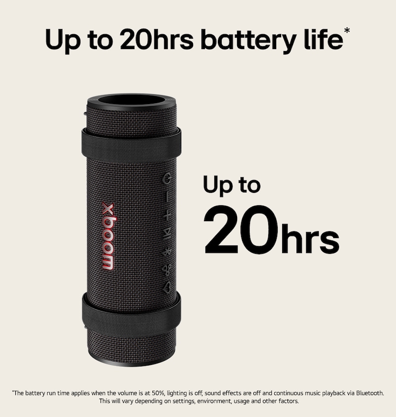 LG xboom Grab by will.i.am | Portable Bluetooth Speaker with xboom Signature Sound, GRAB