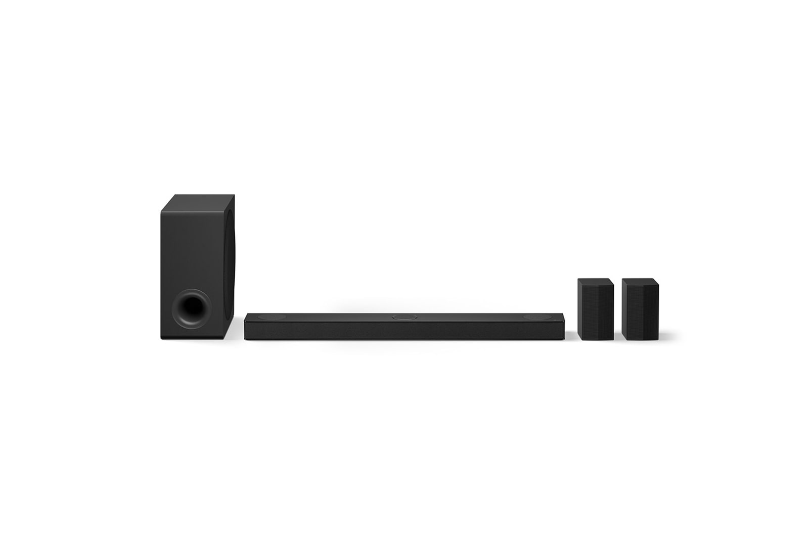 Front view of LG Soundbar S80TR and subwoofer