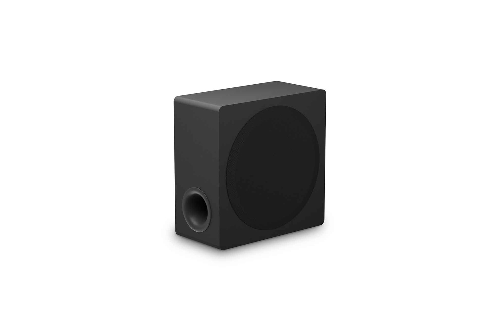 Angled view of the subwoofer