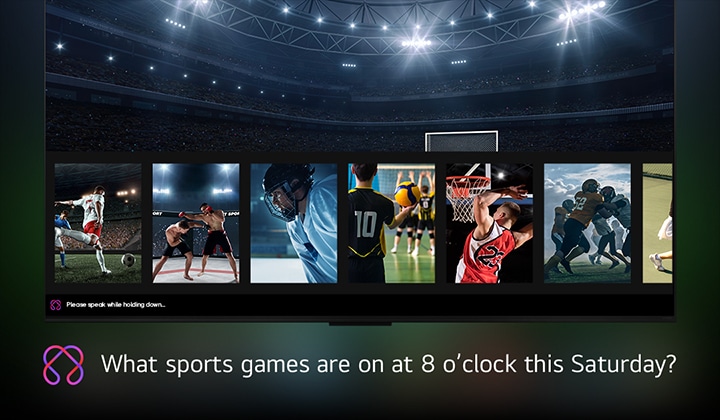 LG Mini RGB evo AI MRGB9M with Multi AI Search features Microsoft Copilot and Google Gemini, enabling voice-based queries and AI model selection to generate the most relevant results directly within the TV interface.