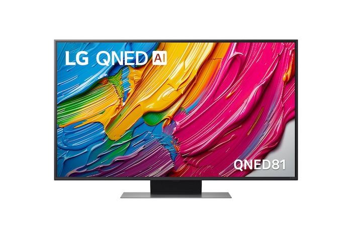 Front view of 50 inch LG QNED AI QNED81 4K Smart TV 2025 50QNED81ASA