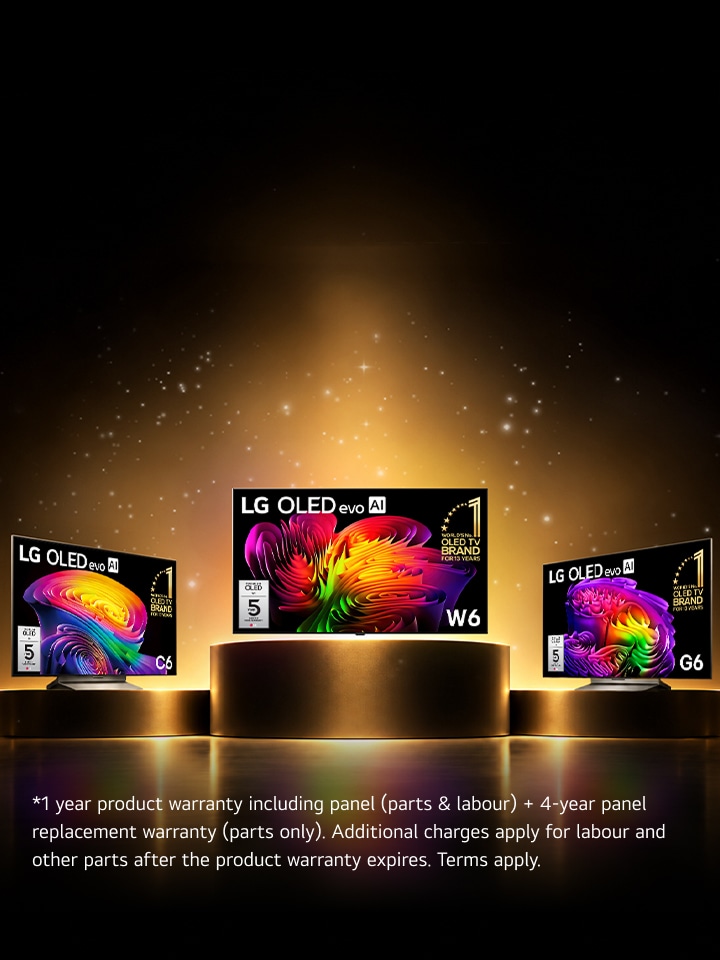 Choose the OLED TVs that come with a 5 year panel parts warranty