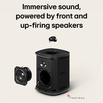 LG Sound Suite M5 speaker with Peerless front and up-firing speaker arrays for immersive 3D audio expereince