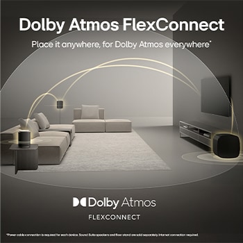 LG Sound Suite with Dolby Atmos FlexConnect technology detects each speaker’s location to optimise surround sound systems