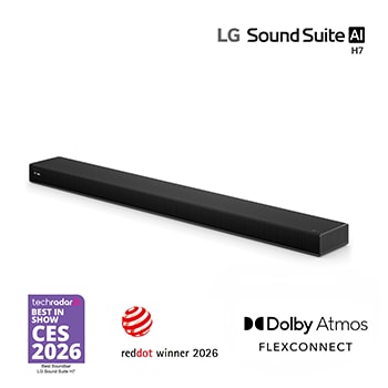 Front view of LG Sound Suite H7 Soundbar with 9.1.6 Spatial Sound & Dolby Atmos FlexConnect Sound-Suite-H7
