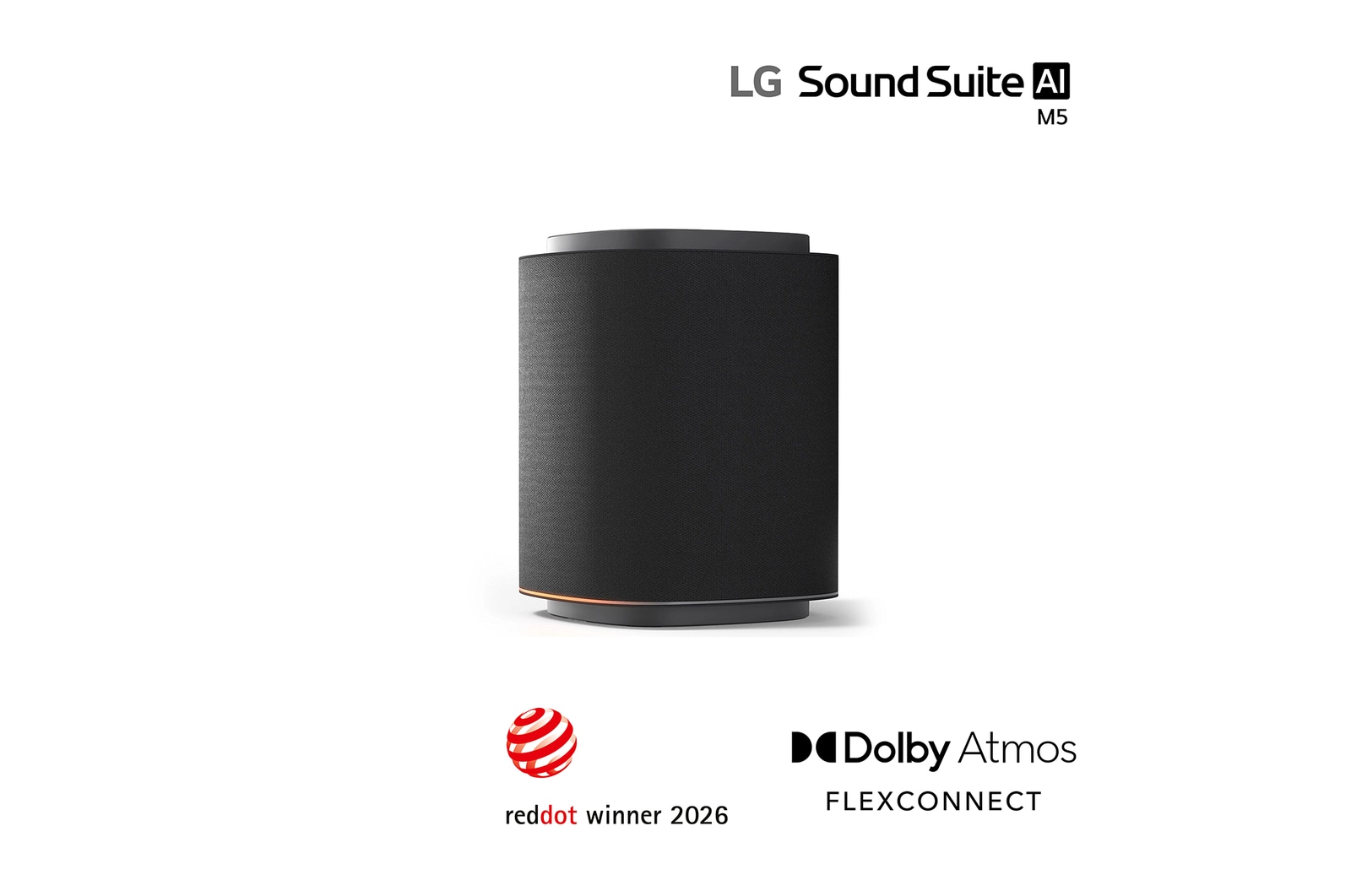 Front view of LG Sound Suite M5 Wireless Speaker with 1.1.1 Channels & Dolby Atmos FlexConnect Sound-Suite-M5