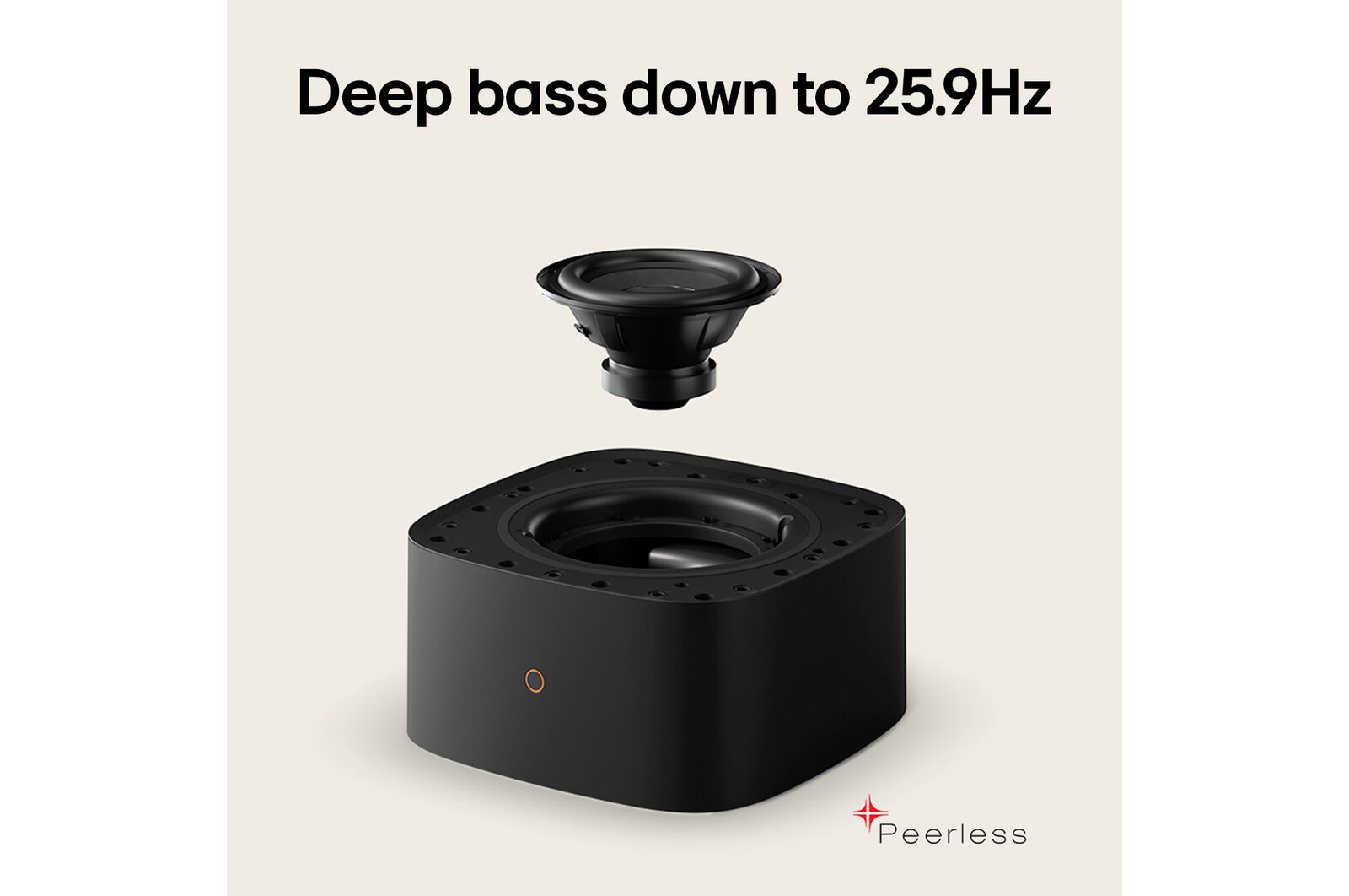 LG Sound Suite W7 woofer with deep bass precision control for wireless surround sound system