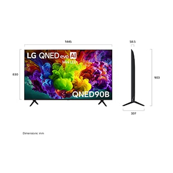 65 Inch LG QNED evo AI QNED90 Mini LED 4K Smart TV 2026