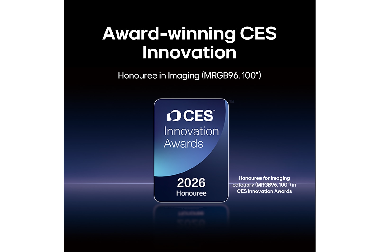 LG Shield, applied to LG Micro RGB evo AI MRGB95, is shown with an LG Shield logo at the center, security icons below, and a 2026 CES Innovation Awards Honoree badge above, representing data and system protection.