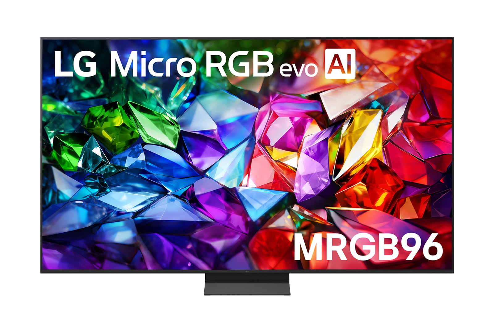 Front view of 86 inch LG Micro RGB evo AI MRGB96 4K Smart TV 2026 86MRGB96BSA