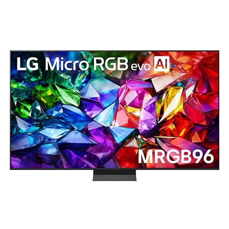 Front view of 86 inch LG Micro RGB evo AI MRGB96 4K Smart TV 2026 86MRGB96BSA
