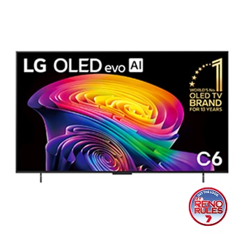 Front view of 42 Inch LG OLED evo AI C6 4K Smart TV 2026 OLED42C6PSA