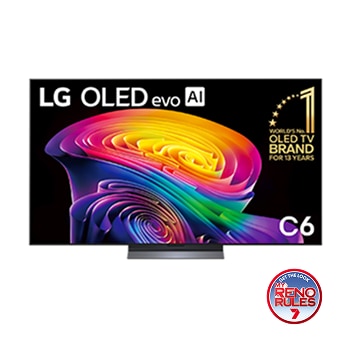 Front view of 65 Inch LG OLED evo AI C6 4K Smart TV 2026 OLED65C6PSA