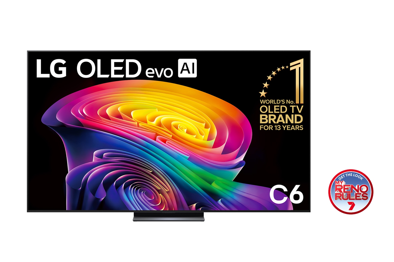 Front view of 83 Inch LG OLED evo AI C6 4K Smart TV 2026 OLED83C6PSA