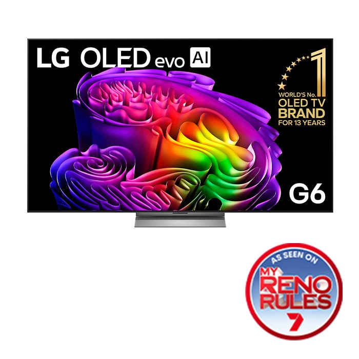 Front view of 77 Inch LG OLED evo AI G6 4K Smart TV 2026 OLED77G6PSB