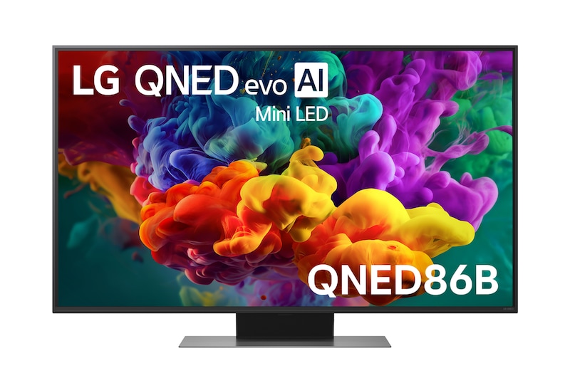 Front view of 50 Inch LG QNED evo AI QNED86 Mini LED 4K Smart TV 2026 50QNED86BSA