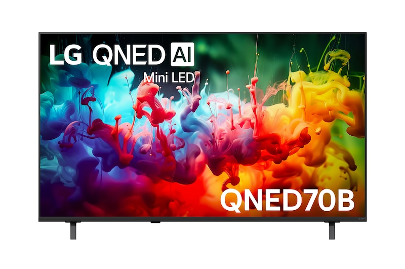 Front view of 55 Inch LG QNED AI QNED70 Mini LED 4K Smart TV 2026 55QNED70BSA