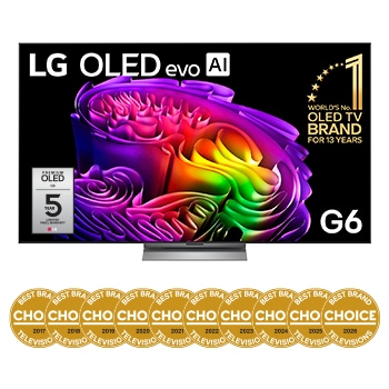 Front view of 77 Inch LG OLED evo AI G6 4K Smart TV 2026 OLED77G6PSB