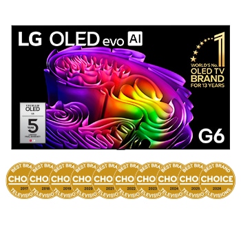 Front view of 97 Inch LG OLED evo AI G6 4K Smart TV 2026 OLED97G6PSA
