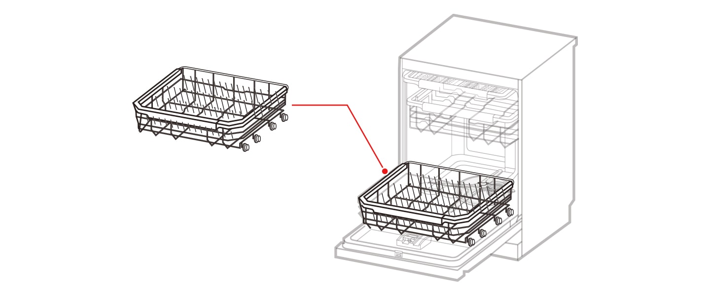 This is the lower rack of the dishwasher.