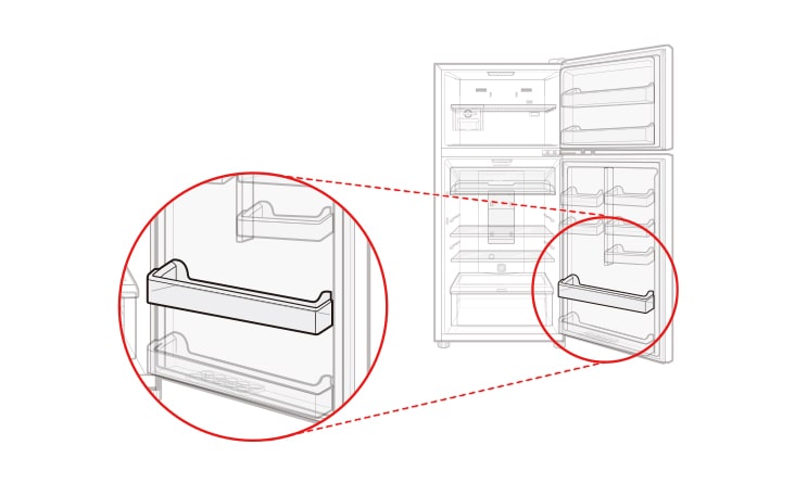 There is a basket at the bottom of the refrigerator compartment