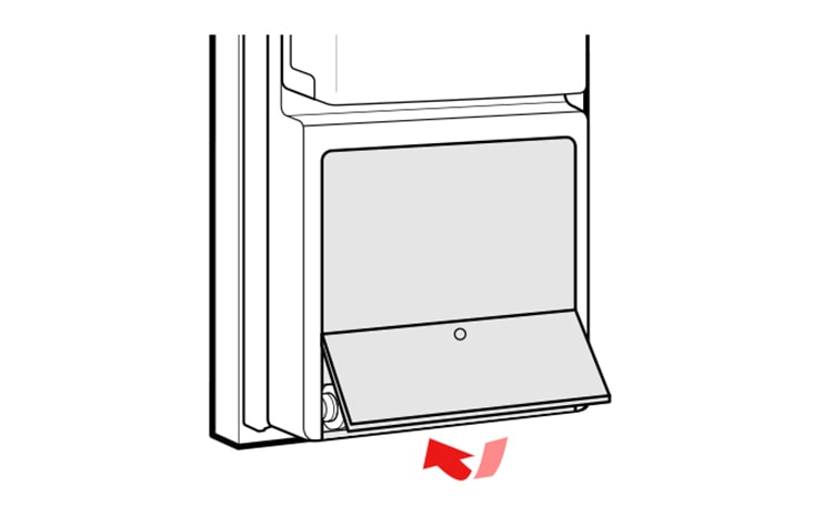 Rotate the water filter up into position and close the cover After the water filter is replaced dispense 2.5 gallons of water to remove trapped air and contaminants from the system