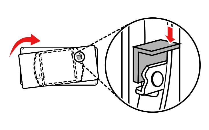 Rotate the air filter cover clockwise until the hooks engage and the cover locks in place