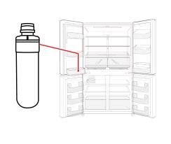 Depending on the refrigerator model used, there may be different types of filter locations.