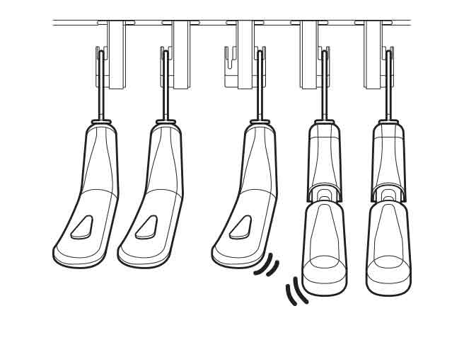 When using with existing hangers place the adjustable hangers starting from the right side
