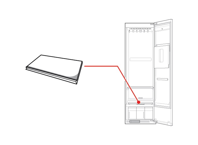 The aroma sheet is mounted in the aroma sheet case at the bottom of the product