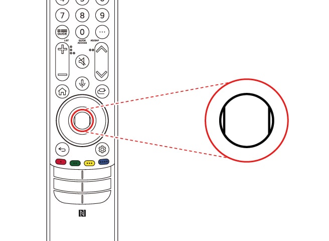 To use the Magic Remote Controller first pair it with your TV  First Put batteries into the Magic Remote and turn the TV on Second Point the Magic Remote Controller at your TV and press the Wheel OK button on the remote Controller If the TV fails to register the Magic Remote Controller try again after turning the TV off and back on